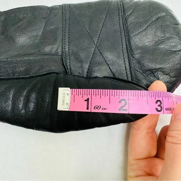 J.M. Rubin & Sons Leather Ski Gloves Mittens 70th Lined Women Size S Black Vtg - Picture 9 of 10